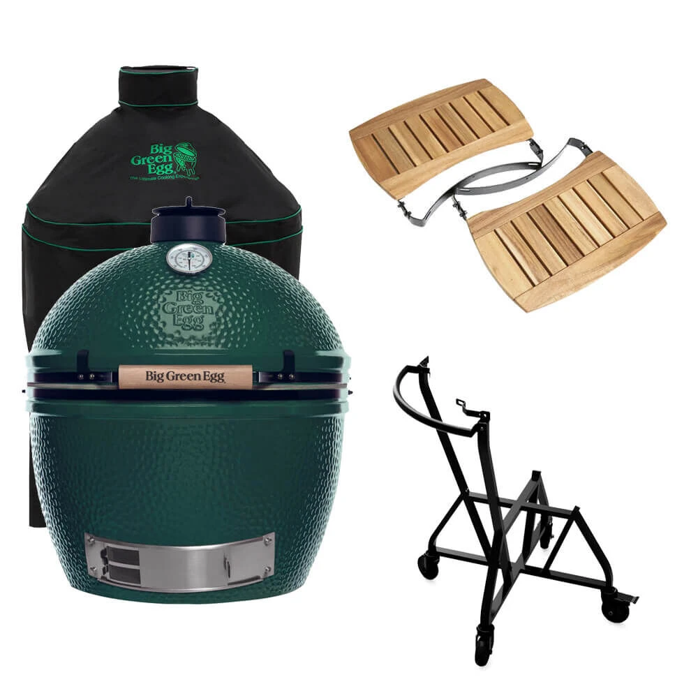 Big Green Egg Extra Large Barbecue ø 67,5 Cm Keramiek Groen Met IntEGGrated Nest, Handler, Acaciahouten Zijtafels En Hoes 1 Big Green Egg Extra Large Barbecue ø 67,5 Cm Keramiek Groen Met IntEGGrated Nest, Handler, Acaciahouten Zijtafels En Hoes