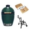 Big Green Egg Medium Barbecue ø 38 Cm Keramiek Groen Met IntEGGrated Nest, Handler En Acaciahouten Zijtafels